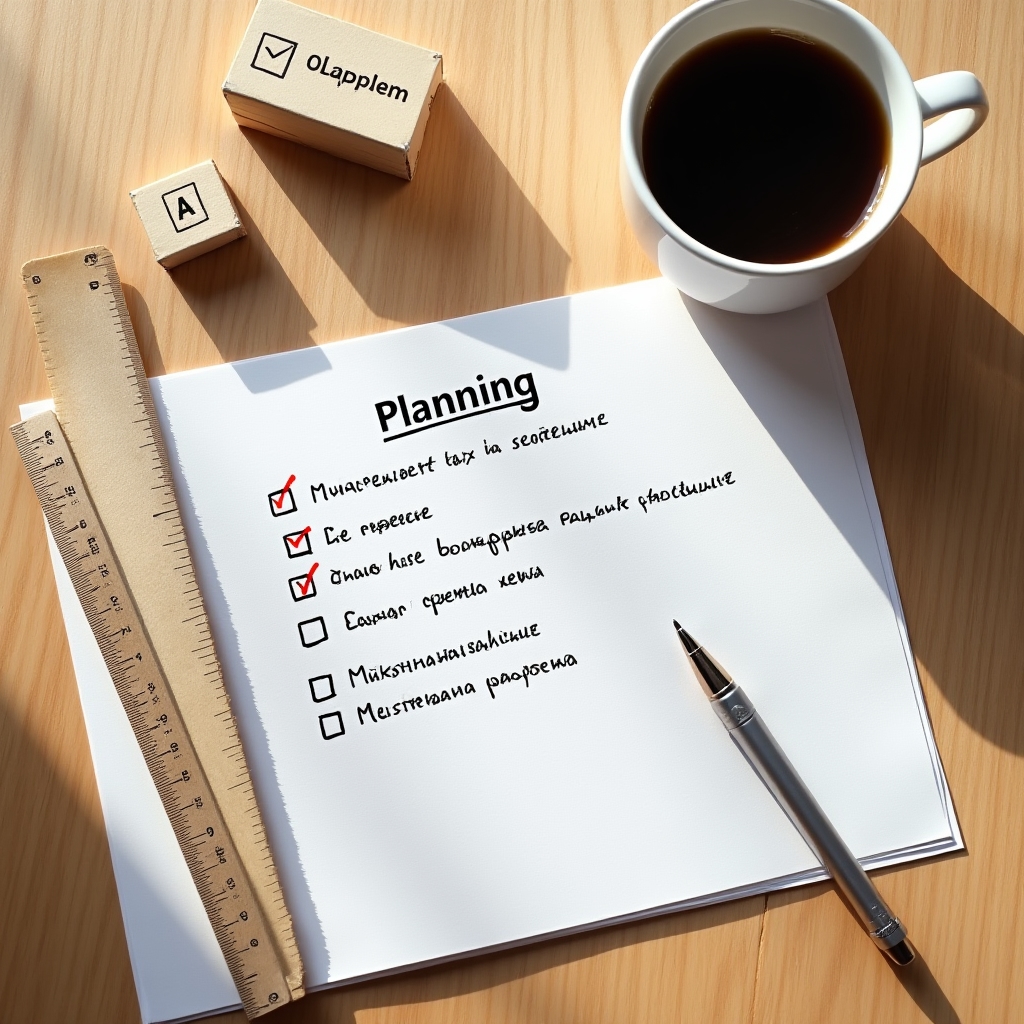 Планирование переезда — чек-лист на столе